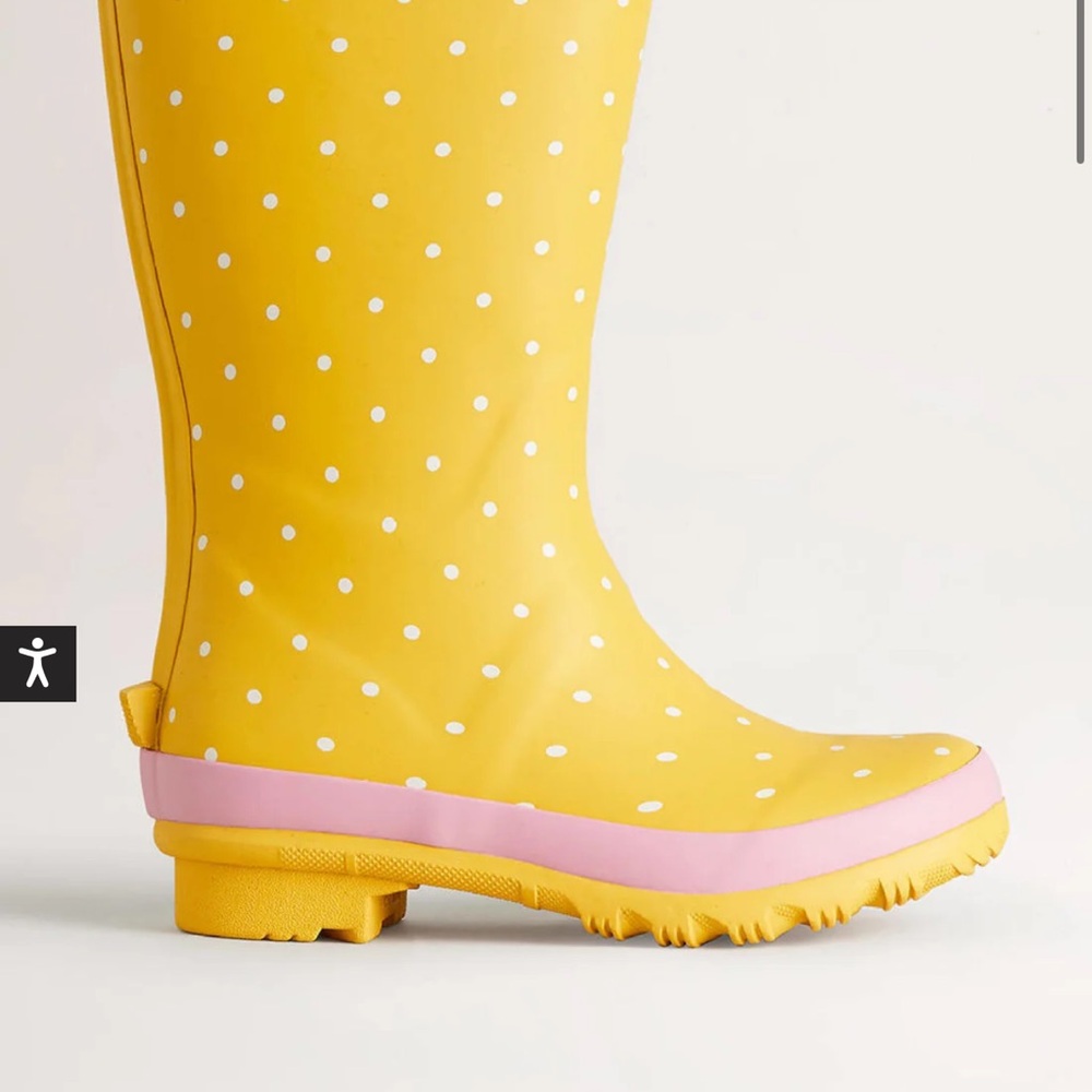 Yellow Polka Dot Rain Boots